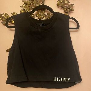 All Saints Black Sleeveless Crop Top